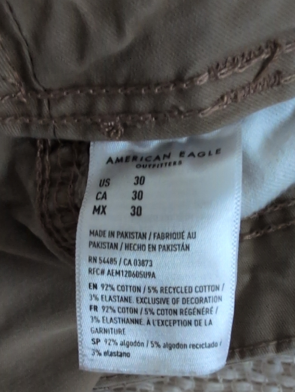 American Eagle Flex Khaki Cargo Shorts Men's 30 Utility Pockets Relaxed Fit - Picture 13 of 16